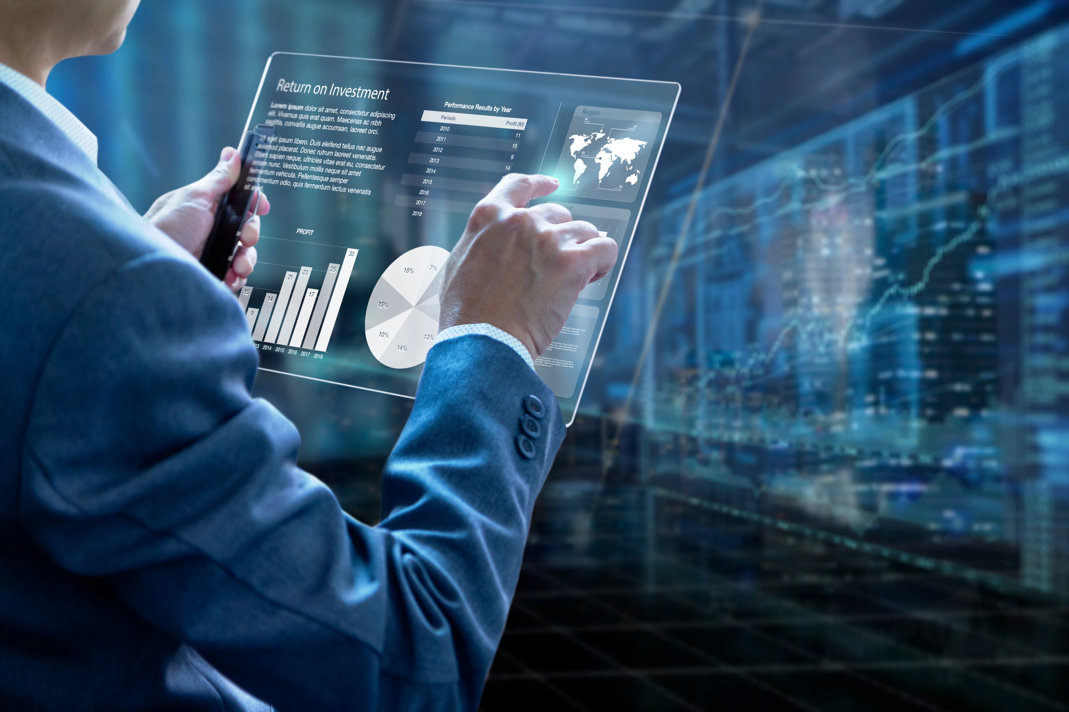 Illustration of mobile app development showing social media market and user engagement