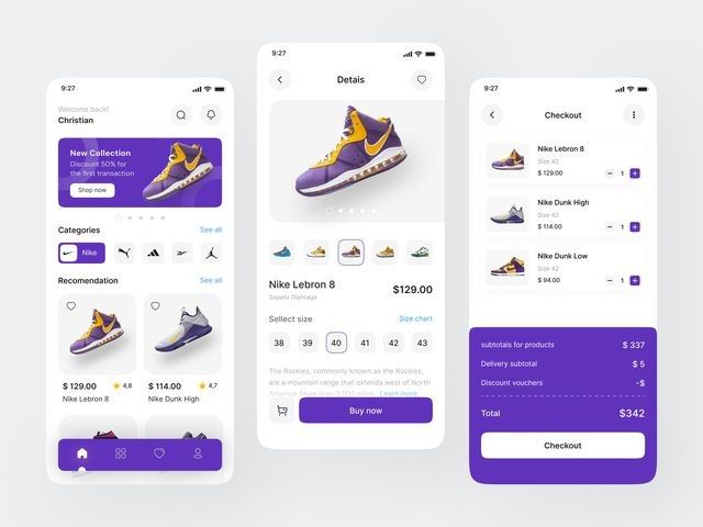 eCommerce app design
